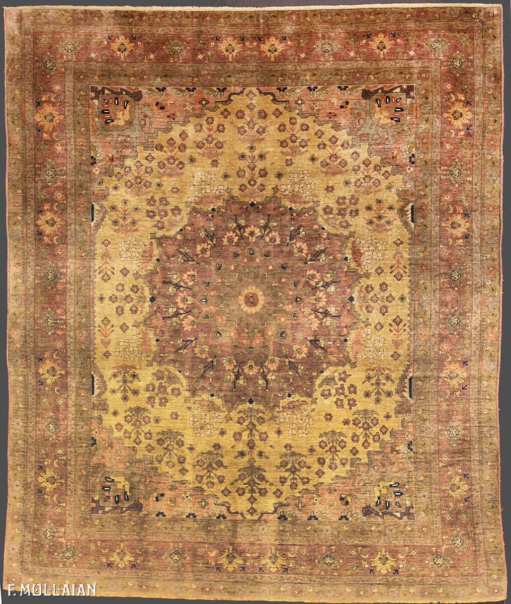 Antique Persian Heriz Silk Rug n°:19810856